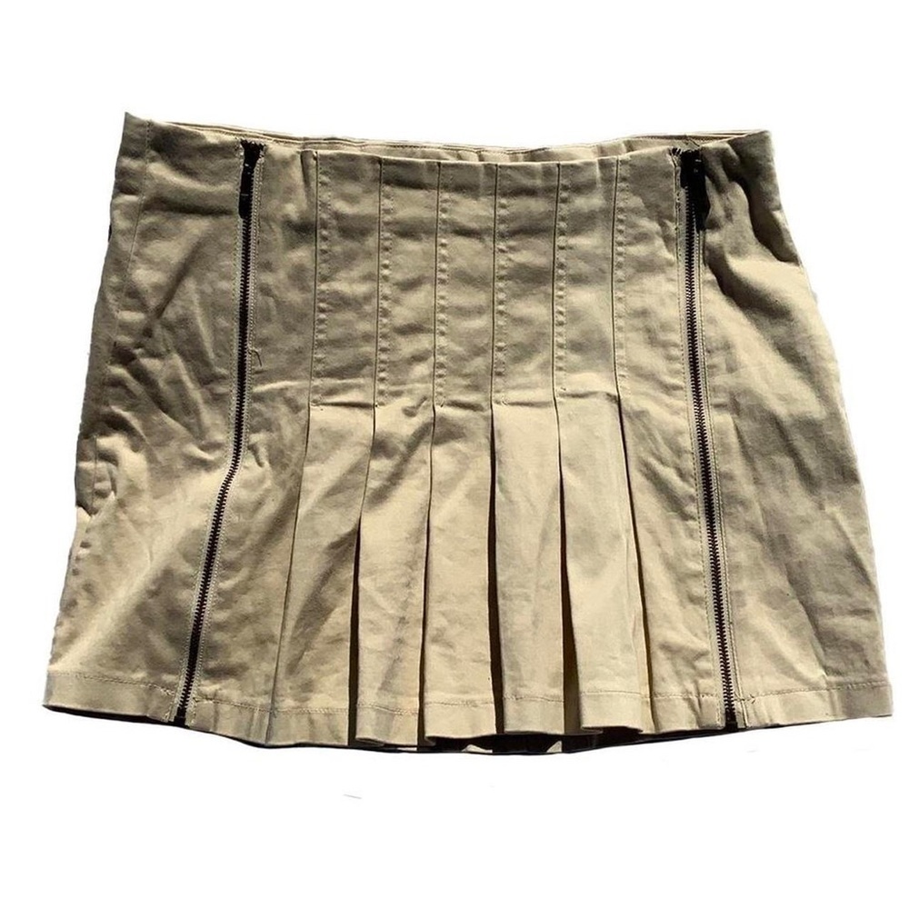 Khaki Pleased Mini Skirt
